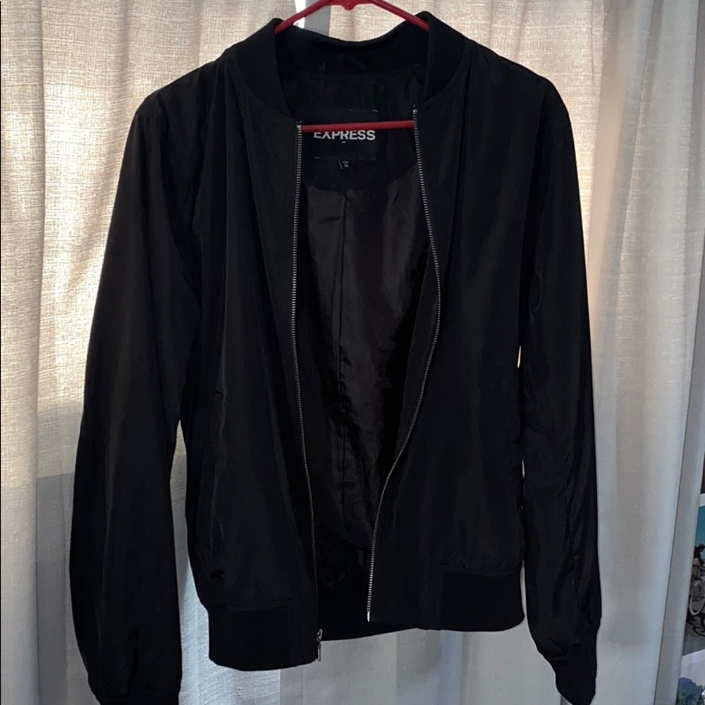 Express black bomber jacket